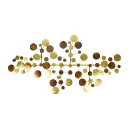 Metal, 20" Round Leaves, Gold