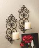 14" Iron Scrolled Wall Sconce Pair