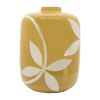 Cer, 12"h Leaf Vase, Yellow