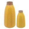 18" Chevron Vase, Yellow
