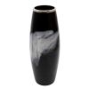 24"h Glass Vase W/ Metal Ring, Black