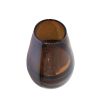 Glass, 9" Handmade Oval Vase,brown