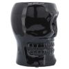 Cer, 6" Skull Vase, Black
