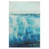 33x49 Abstract Hand Embellished Canvas Print, Blue