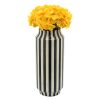 Resin, 14"h Stripes Vase, Black/white