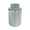 Ceramic 12" Jar, Crackle Silver