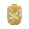 Cer, 14"h Leaf Vase, Yellow