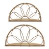 Metal, S/2 11/13" Arched Flower Wall Shelves,brown