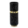 5x13"h Belted Vase, Black/gold