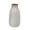 Ceramic 12" Tribal Look Vase, Ivory