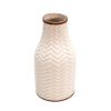 10" Chevron Vase, White