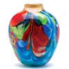 12" Floral Fantasia Art Glass Vase