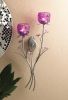 15" Purple & Silver Candle Wall Sconce