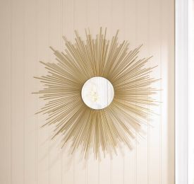 32-inch Golden Sunburst Wall Mirror