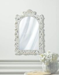 Grand Distressed White Wall Mirror