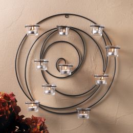 Endless Circles Iron Candle Wall Sconce