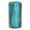 11" Large Blue Cylinder Glass Vase