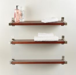 3 Piece Industrial Modern Wood Wall Shelf Set (size: 7.75'' x 22'')