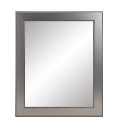 Mod Euro Silver Framed Vanity Wall Mirror (size: 32''x 50'')