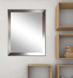 Embossed Silver Framed Vanity Wall Mirror (size: 30''x 48'')