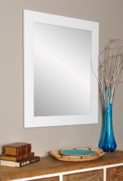 Pure White Entry Way Framed Wall Mirror (size: 32''x 36'')