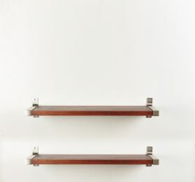 2 Piece Industrial Modern Wood Wall Shelf Set (size: 7.75'' x 22'')